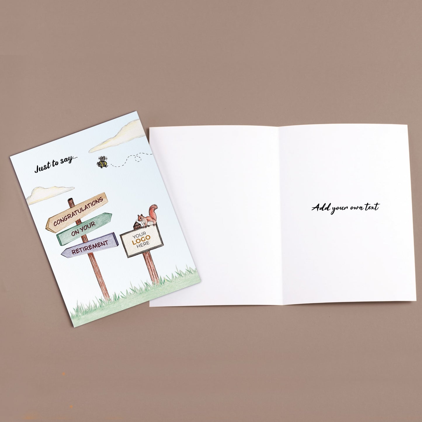 ‘Sign Post’ Personalised Corporate Branded Retirement Greeting Cards image 3