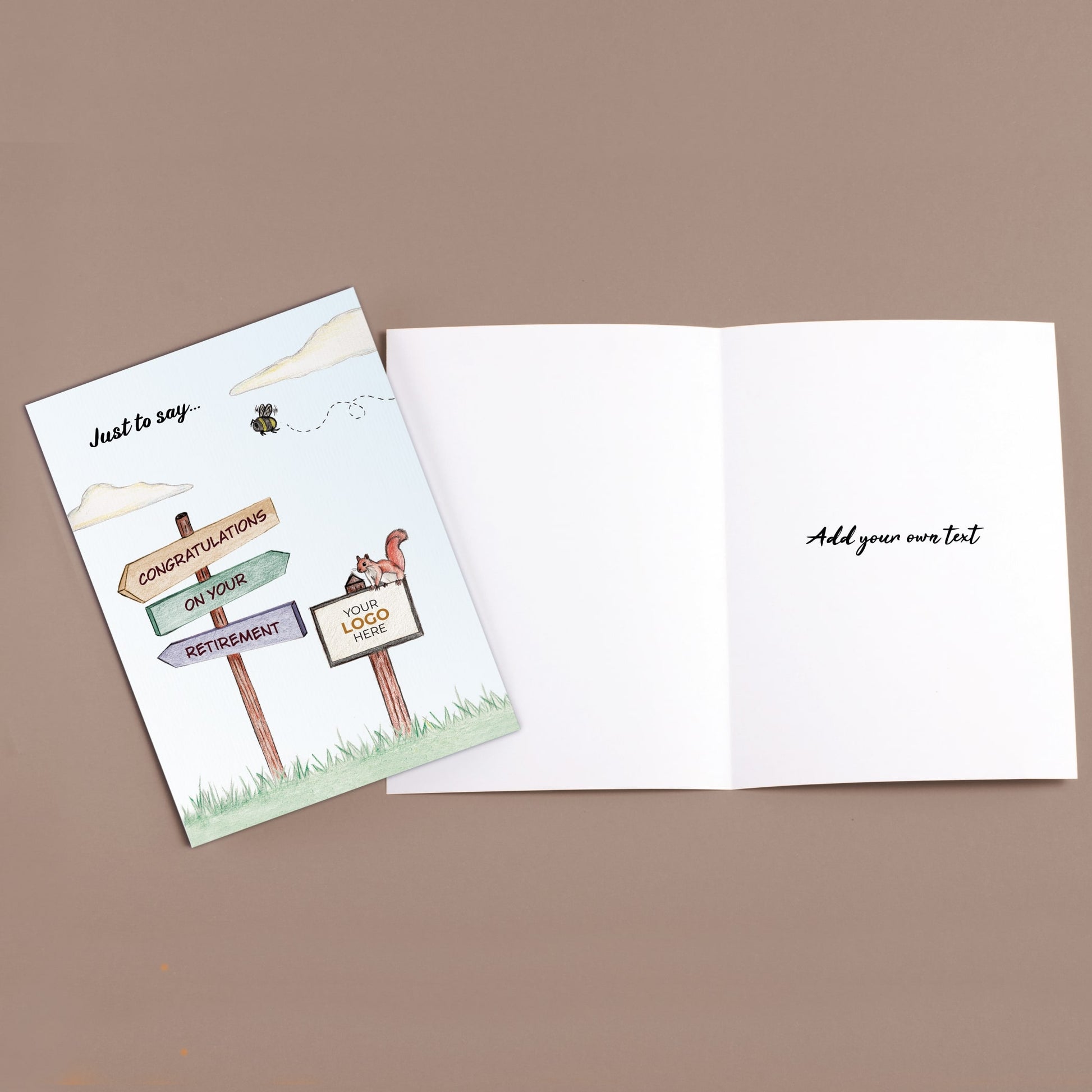 ‘Sign Post’ Personalised Corporate Branded Retirement Greeting Cards image 3