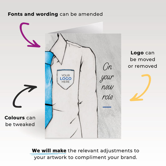 ‘Smart Shirt’ Personalised Corporate Branded New Job Greeting Cards image 1