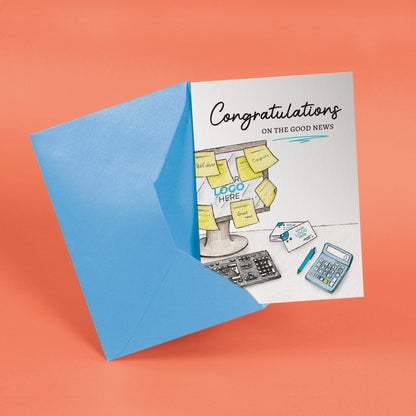 ‘Sticky Notes’ Personalised Corporate Branded New Job Greeting Cards image 4