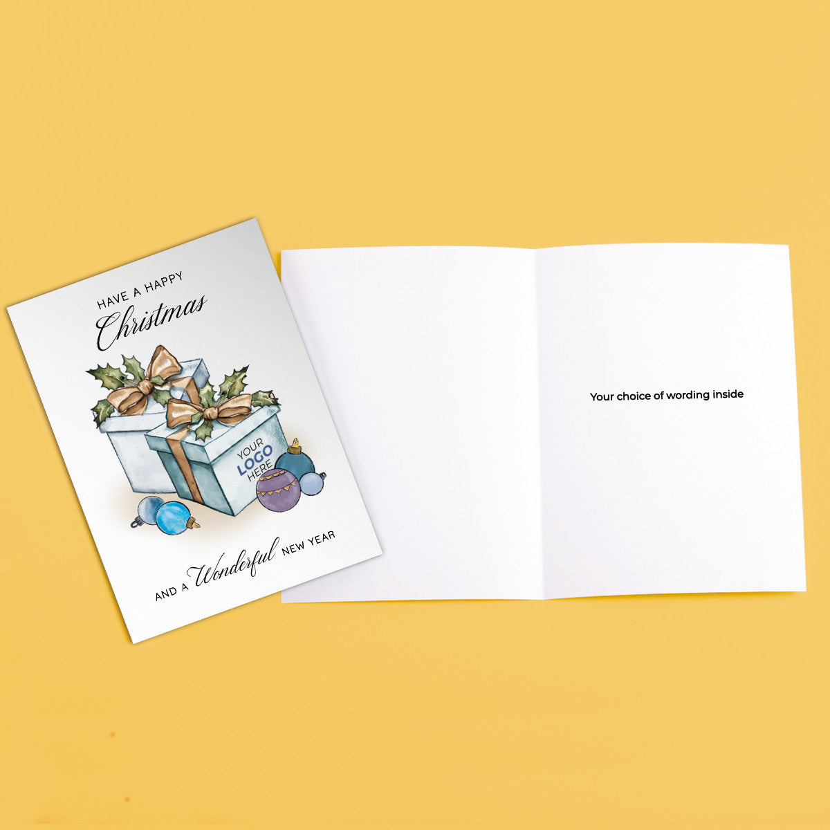 ‘Christmas Gifts' Personalised Company Christmas Cards image 3