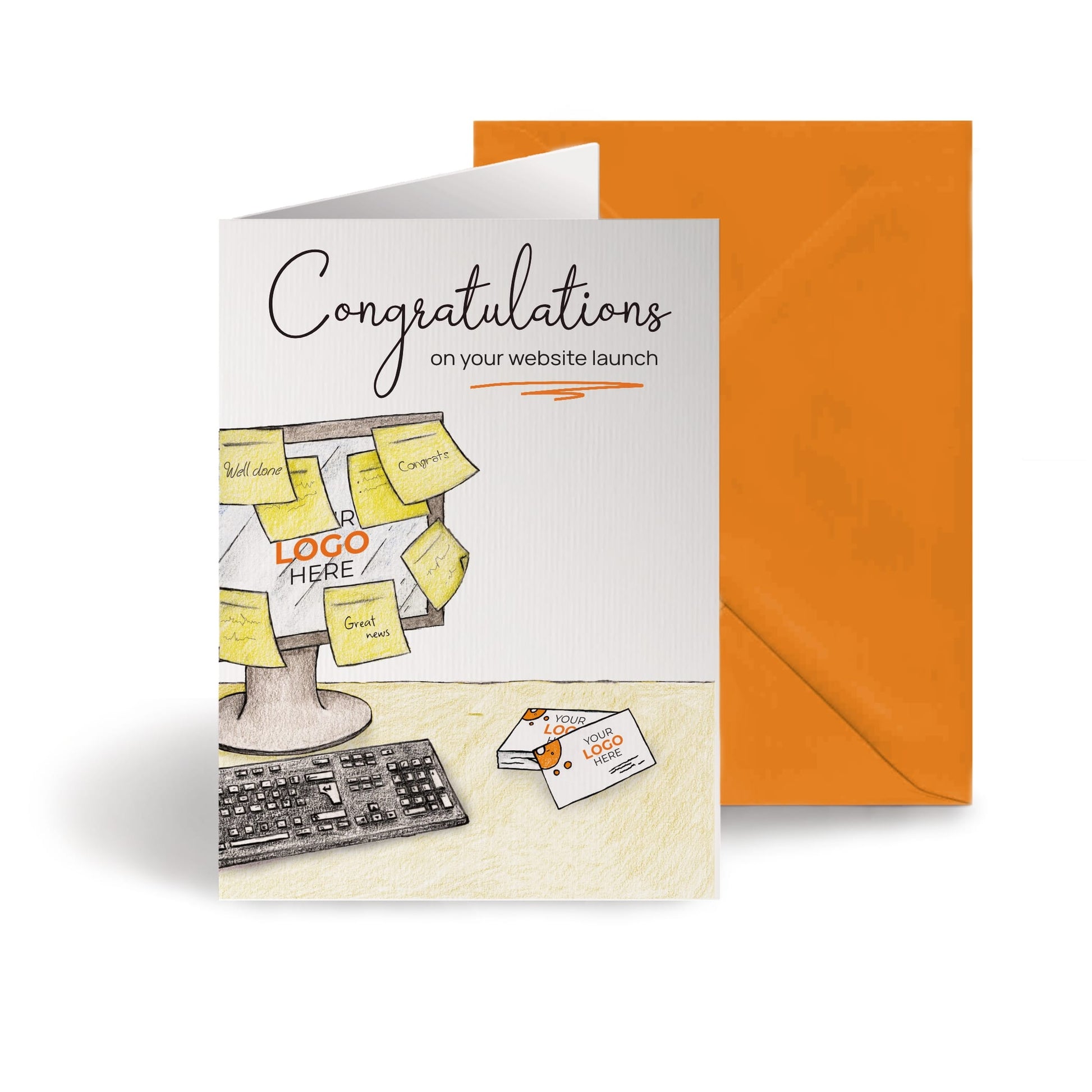 ‘Sticky Notes’ Personalised Corporate Branded Creative Industries Greeting Cards image 0