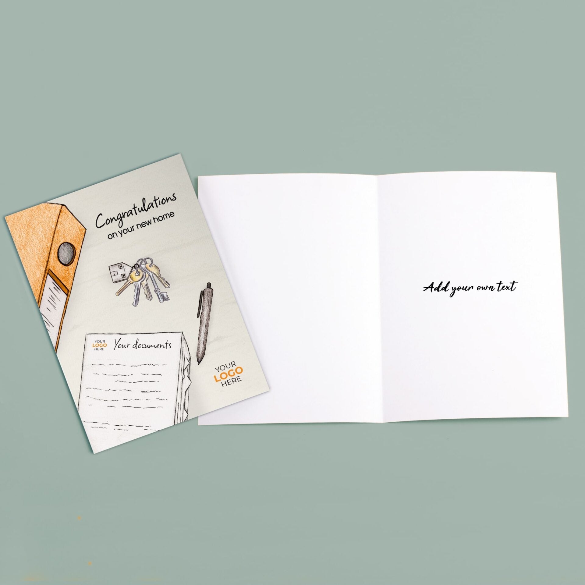 ‘Documents’ Personalised Corporate Branded Property Greeting Cards image 3