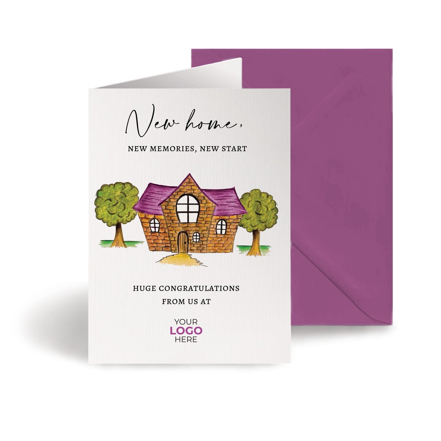 ‘Coloured Roof’ Personalised Corporate Branded Property Greeting Cards image 0