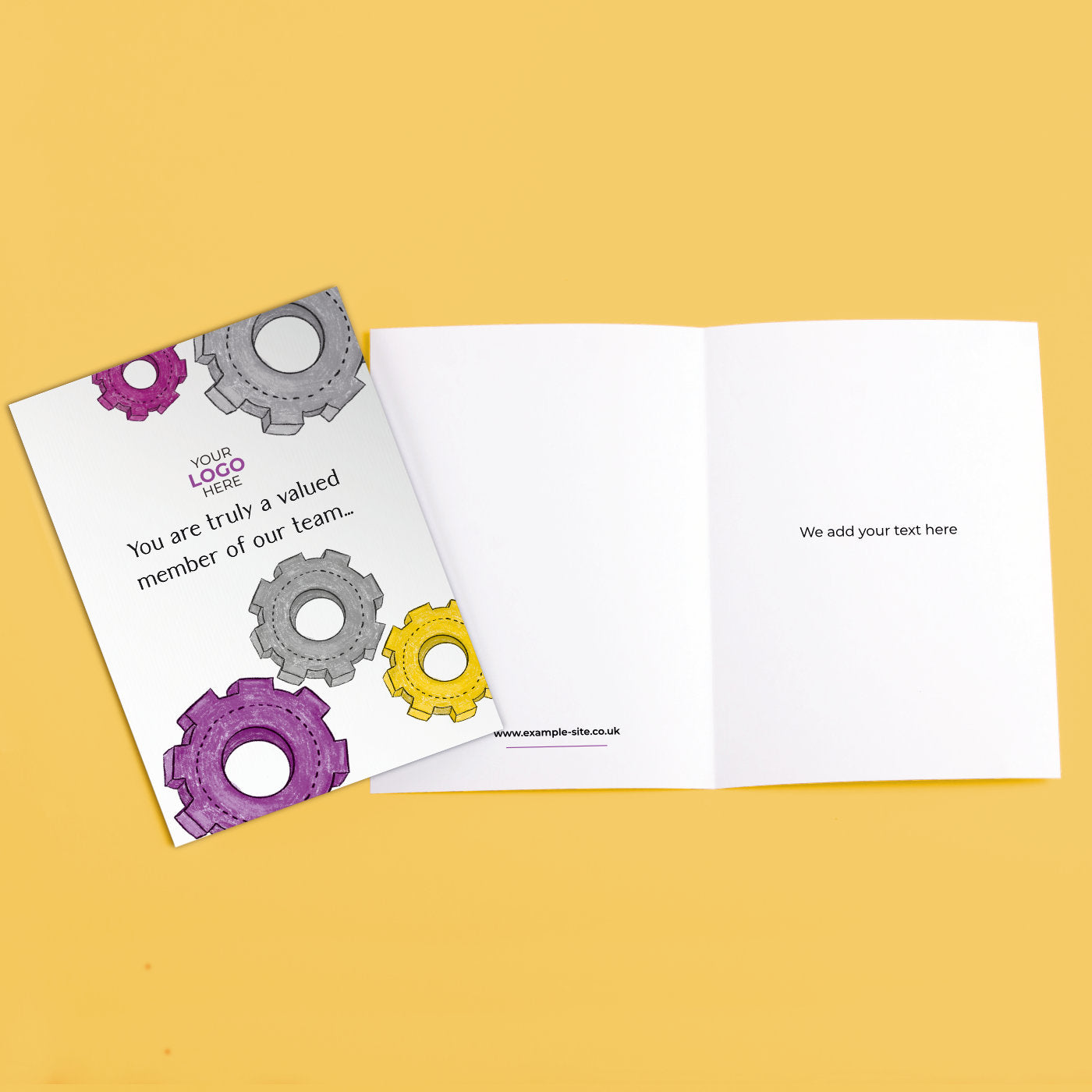 Colourful Cogs’ Personalised Corporate Branded Staff Appreciation Greeting Cards image 3