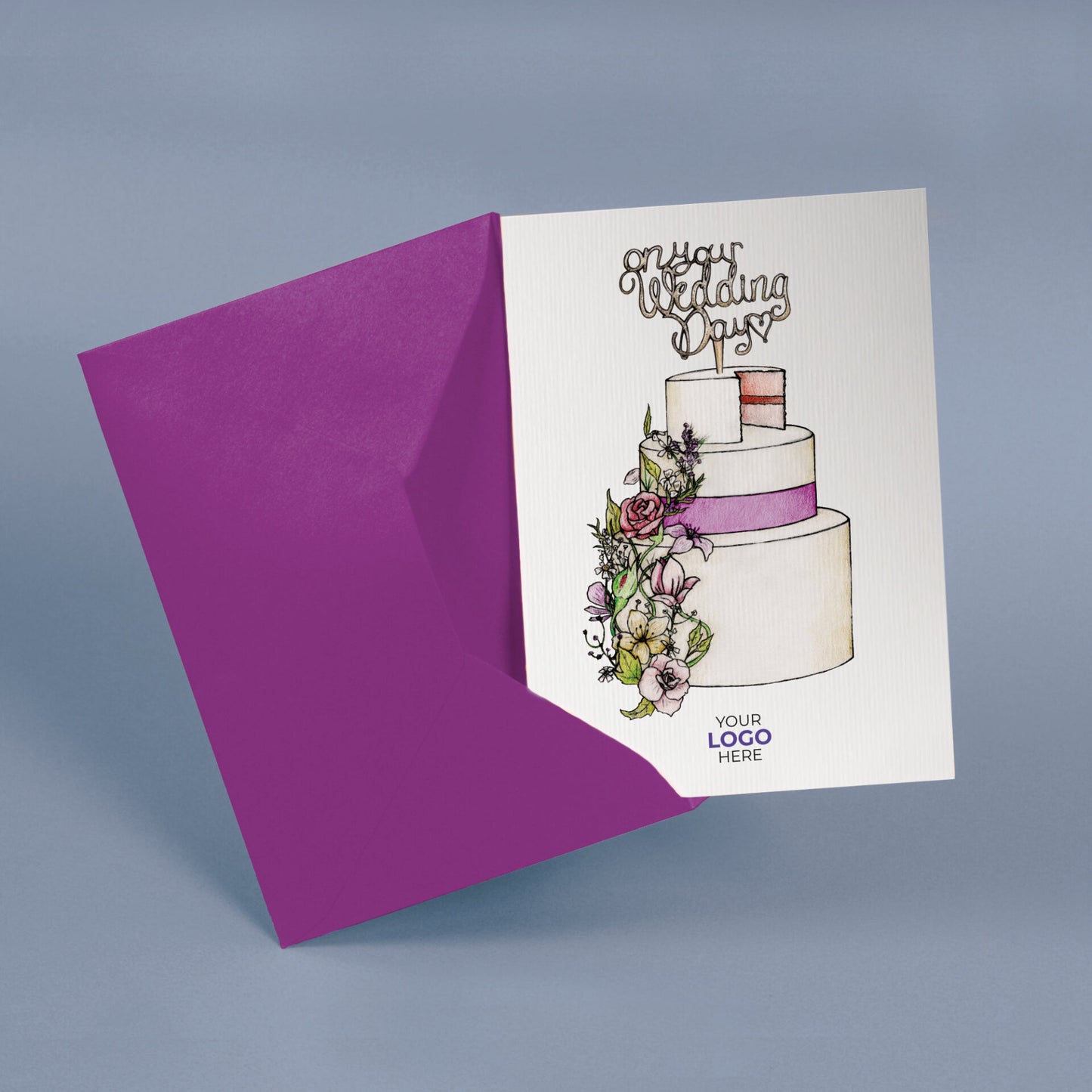 ‘Wedding Cake' Personalised Corporate Branded Wedding Greeting Cards image 2
