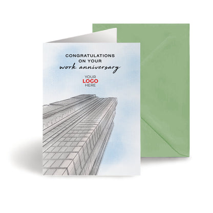 ‘High Rise Office’ Personalised Corporate Branded Anniversary Greeting Cards image 0