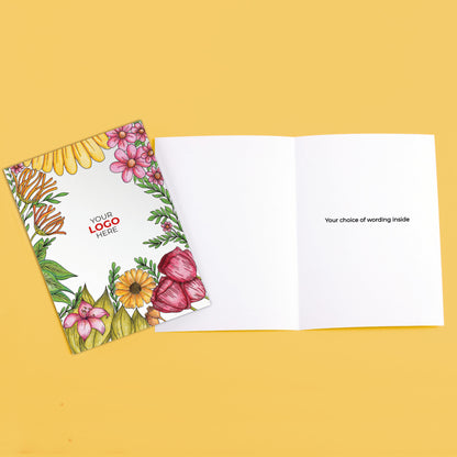 ‘Floral Garden’ Personalised Corporate Branded Open Greeting Cards image 3