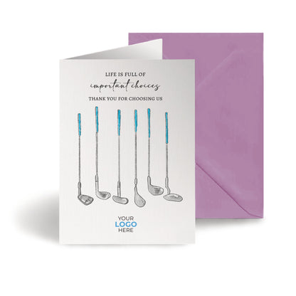 Golf Clubs’ Personalised Corporate Branded Coaching Greeting Cards image 0