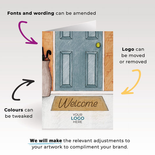 ‘Doormat’ Personalised Corporate Branded Property Greeting Cards image 1
