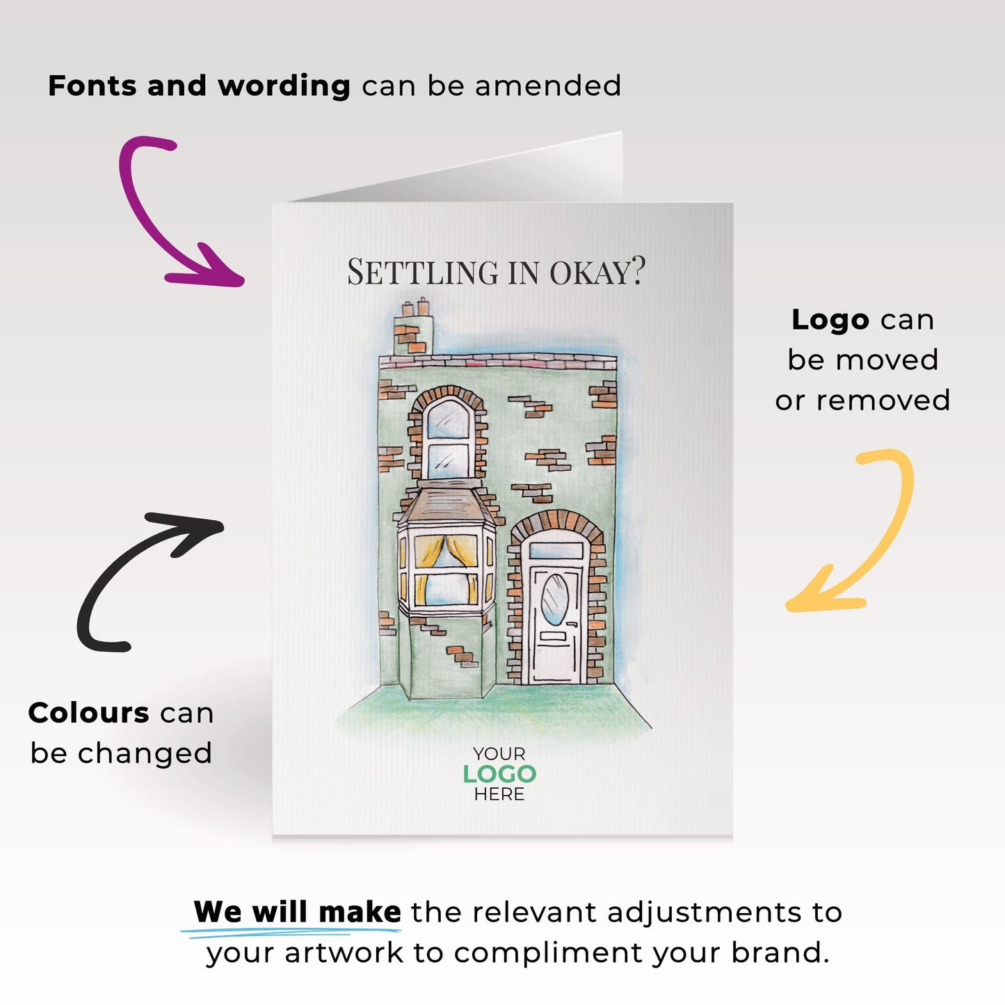 Tall House' Personalised Corporate Branded Property Greeting Cards image 1