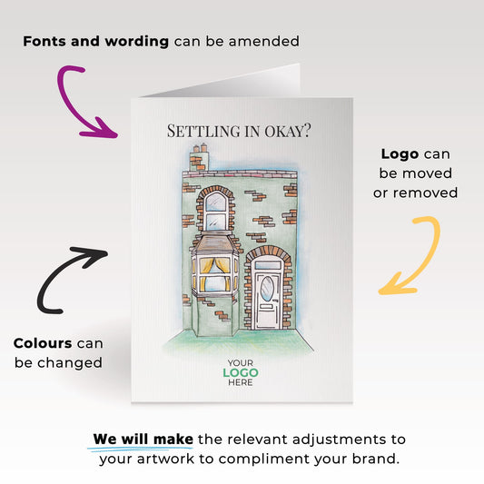 Tall House' Personalised Corporate Branded Property Greeting Cards image 1