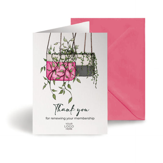 ‘Hanging Plants' Personalised Corporate Branded Renewal Greeting Cards image 0