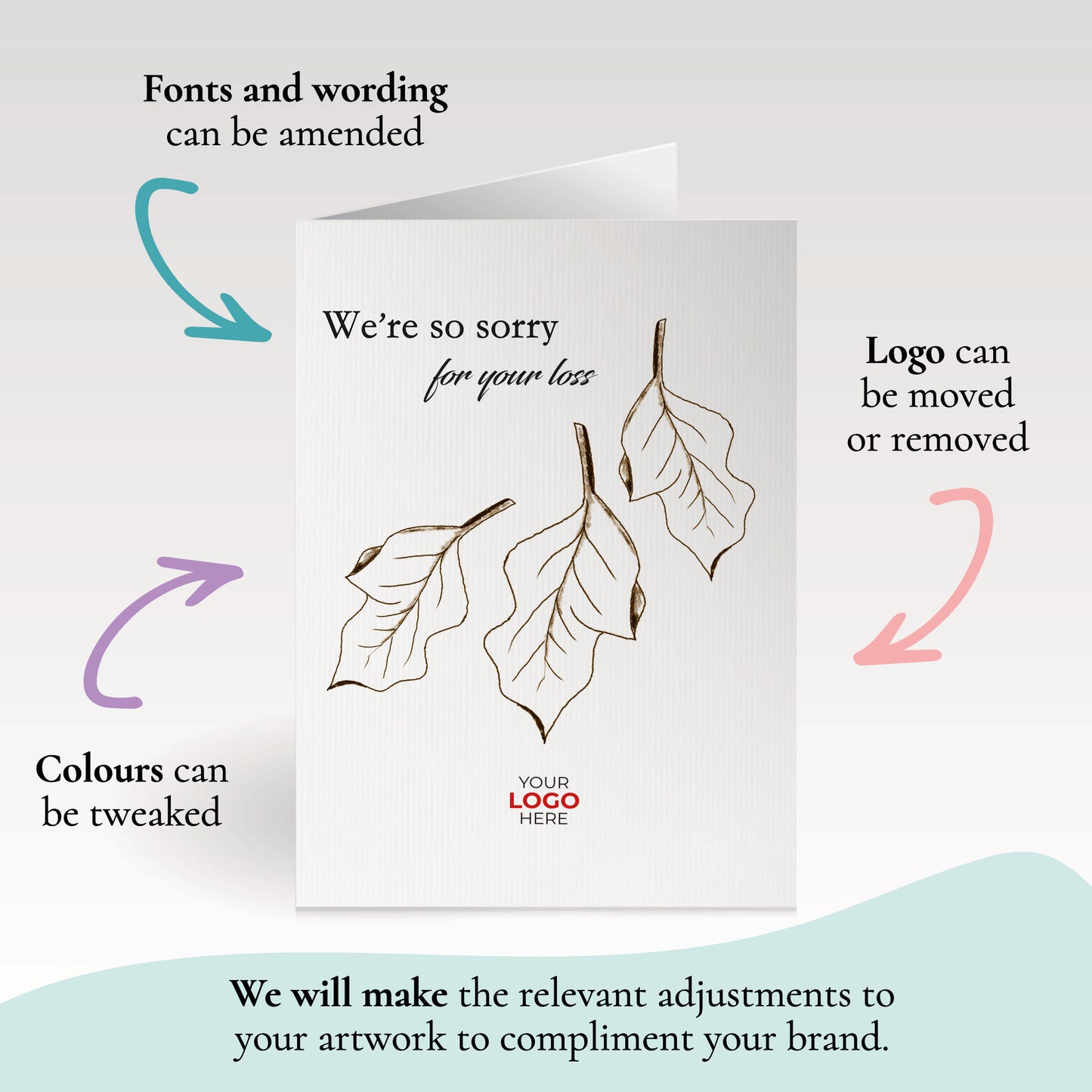 ‘Leaf Pattern’ Business Sympathy Cards image 2