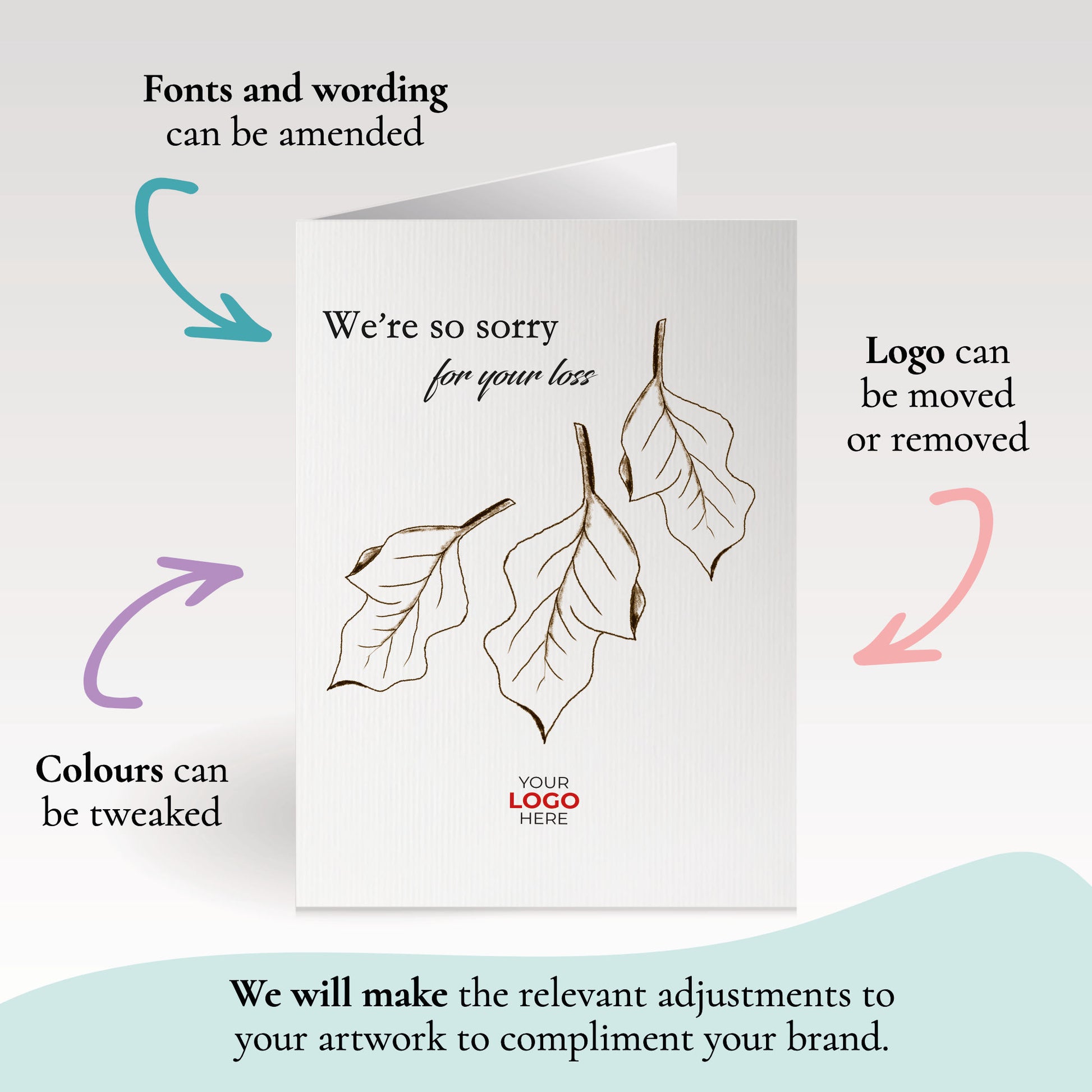 ‘Leaf Pattern’ Business Sympathy Cards image 2