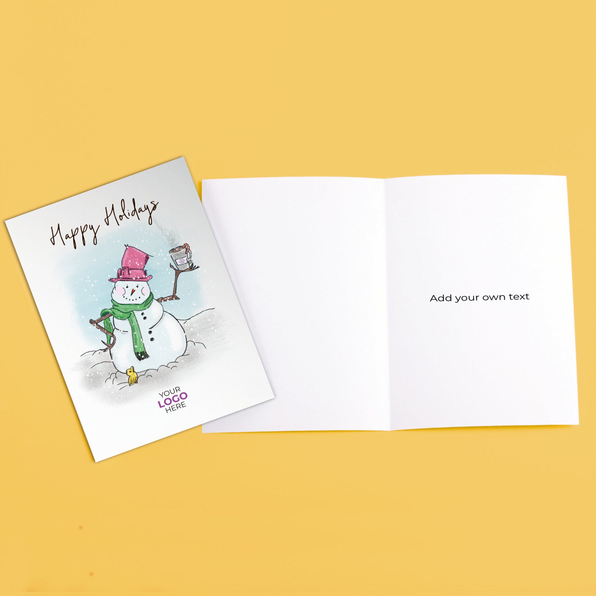 Snowman with Cocoa' Branded Christmas Cards image 3