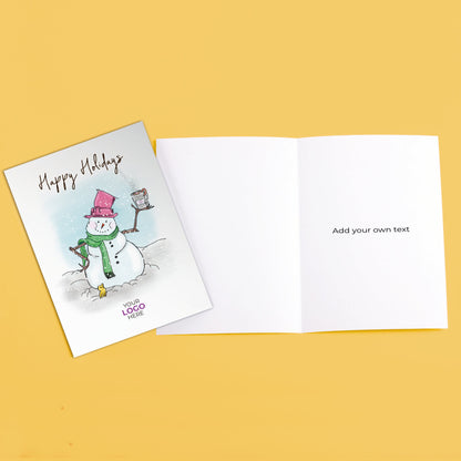 Snowman with Cocoa' Branded Christmas Cards image 3