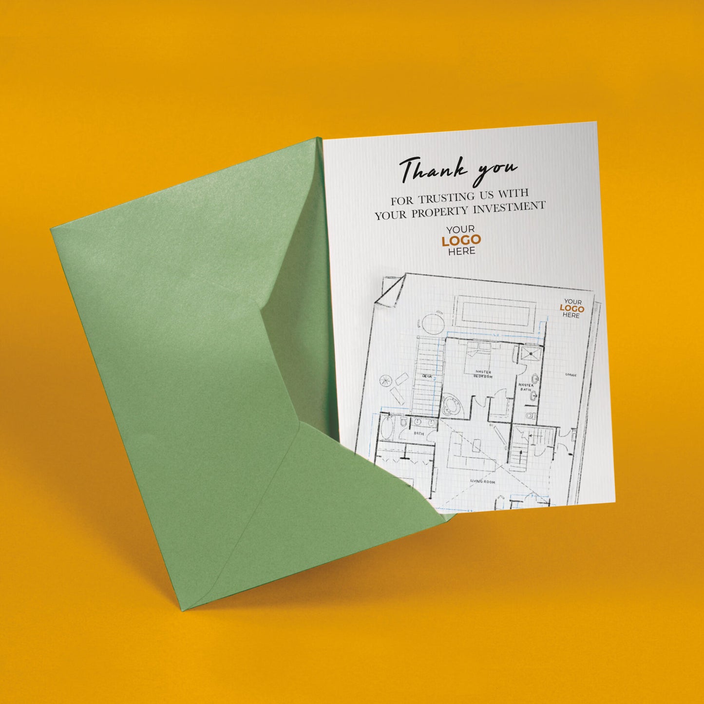 Floor Plan' Personalised Corporate Branded Property Greeting Cards image 1