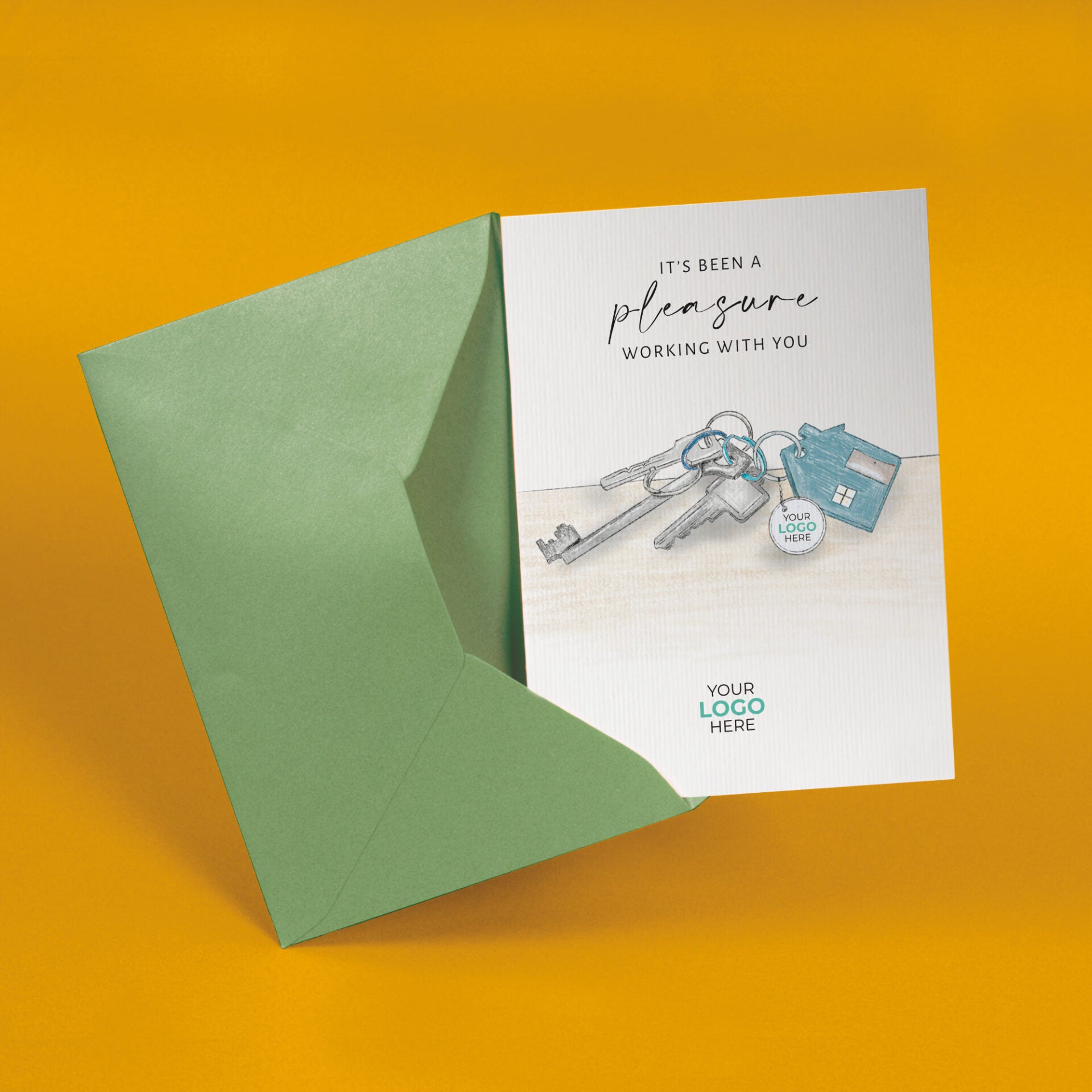 Keys on Table' Personalised Corporate Branded Property Greeting Cards image 2