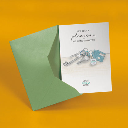 Keys on Table' Personalised Corporate Branded Property Greeting Cards image 2