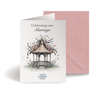 ‘Wedding Gazebo' Personalised Corporate Branded Wedding Greeting Cards image 0