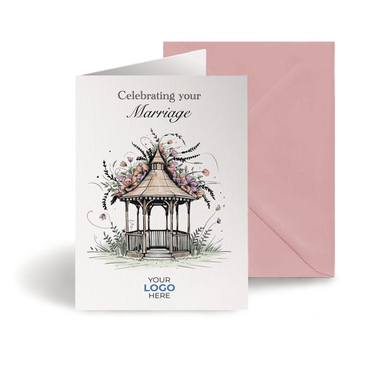 ‘Wedding Gazebo' Personalised Corporate Branded Wedding Greeting Cards image 0