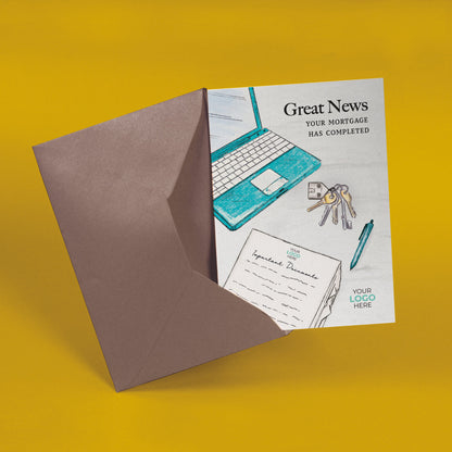 Documents & Laptop' Personalised Corporate Branded Property Greeting Cards image 2