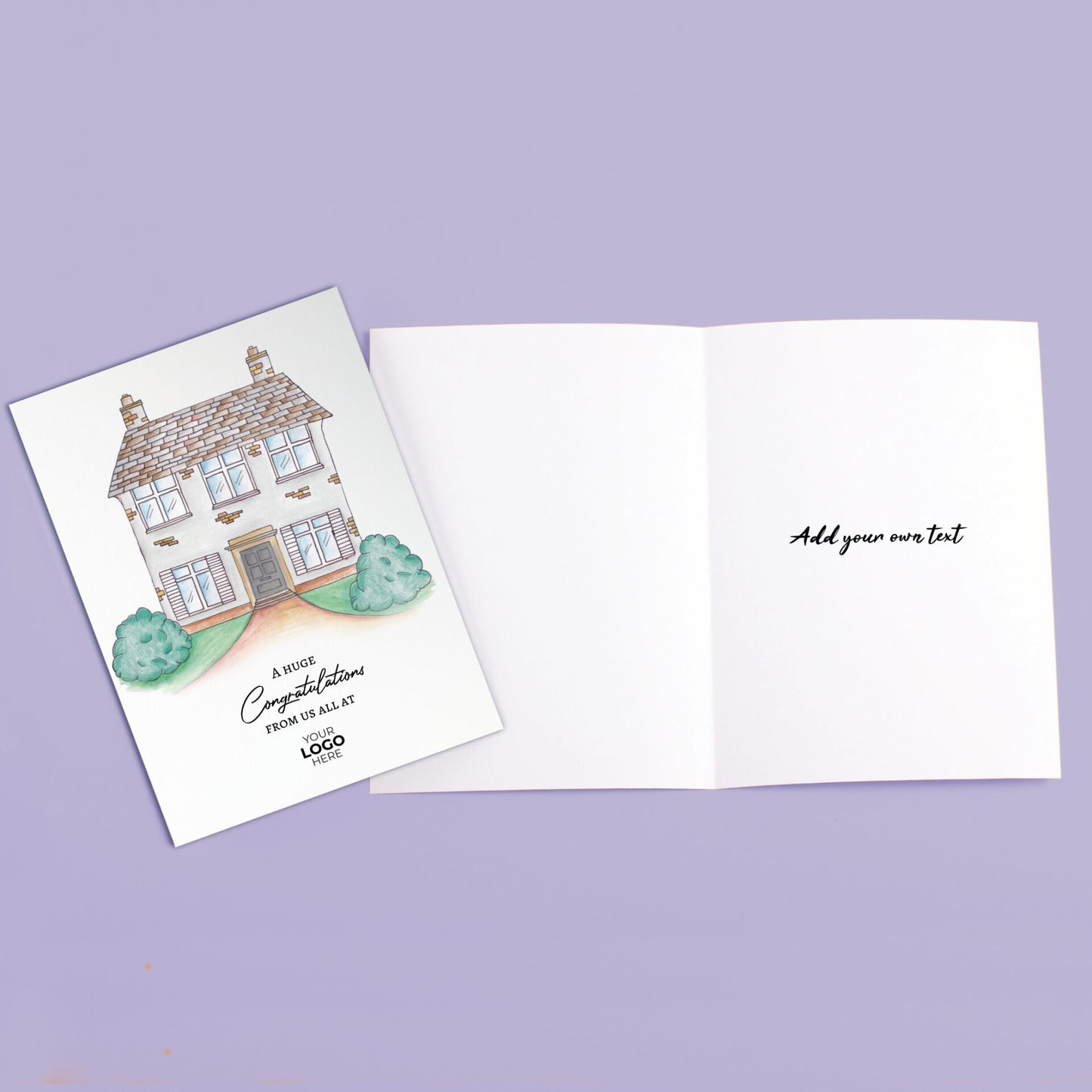 Brick Roof House' Personalised Corporate Branded Property Greeting Cards image 3