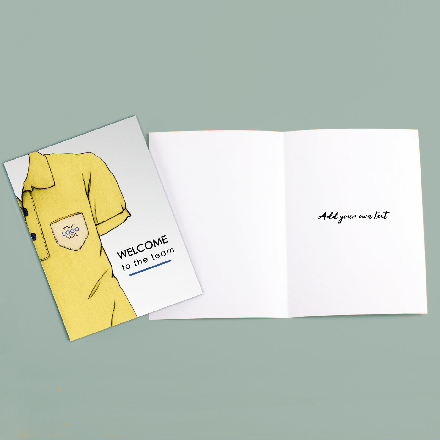 ‘Casual T-shirt’ Personalised Corporate Branded Welcome Greeting Cards image 3