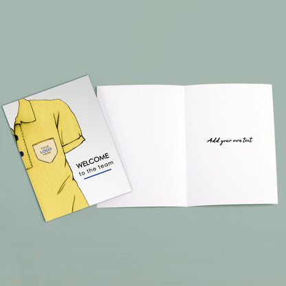 ‘Casual T-shirt’ Personalised Corporate Branded Welcome Greeting Cards image 3