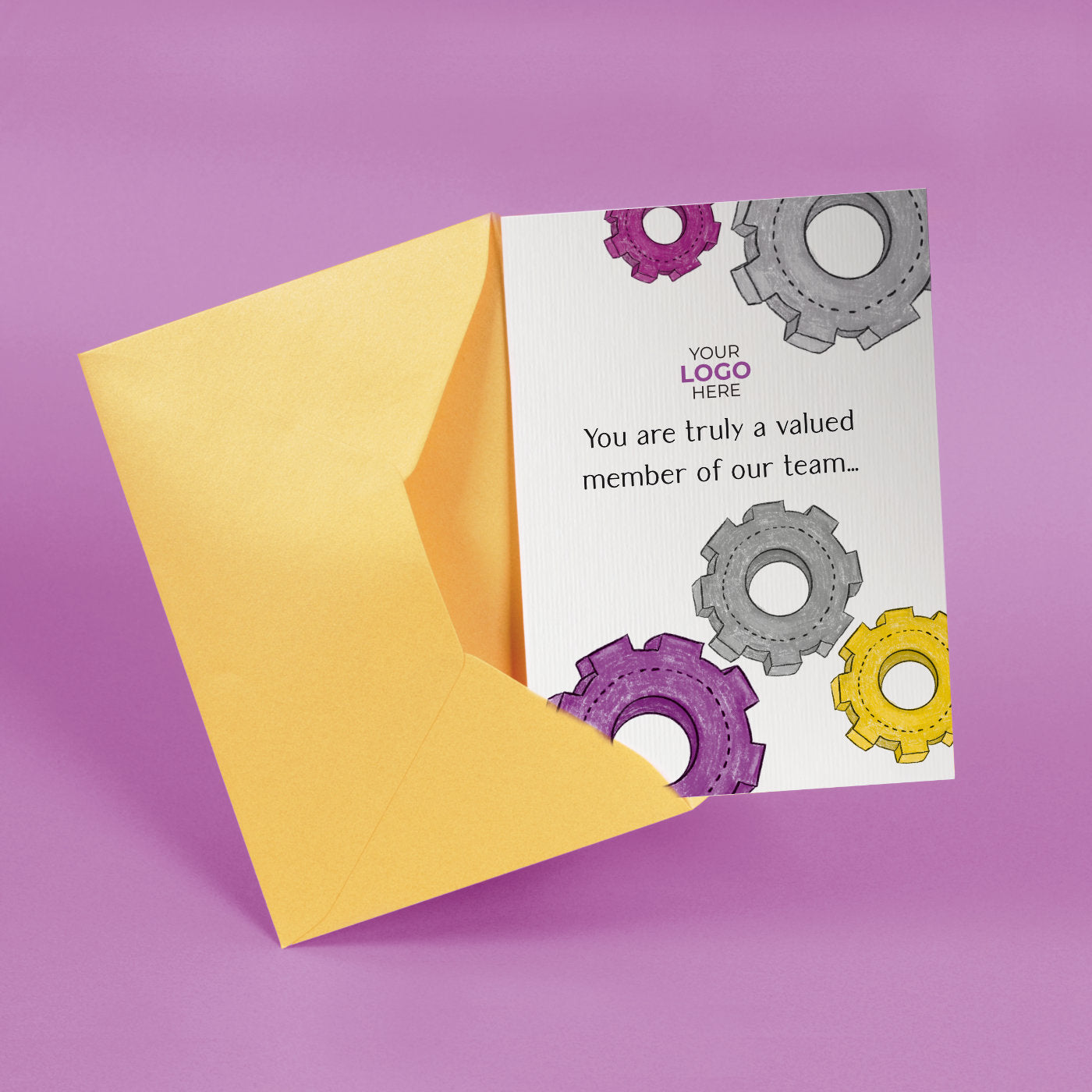 Colourful Cogs’ Personalised Corporate Branded Staff Appreciation Greeting Cards image 2