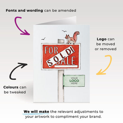 ‘Sold Sign’ Personalised Corporate Branded Property Greeting Cards image 1
