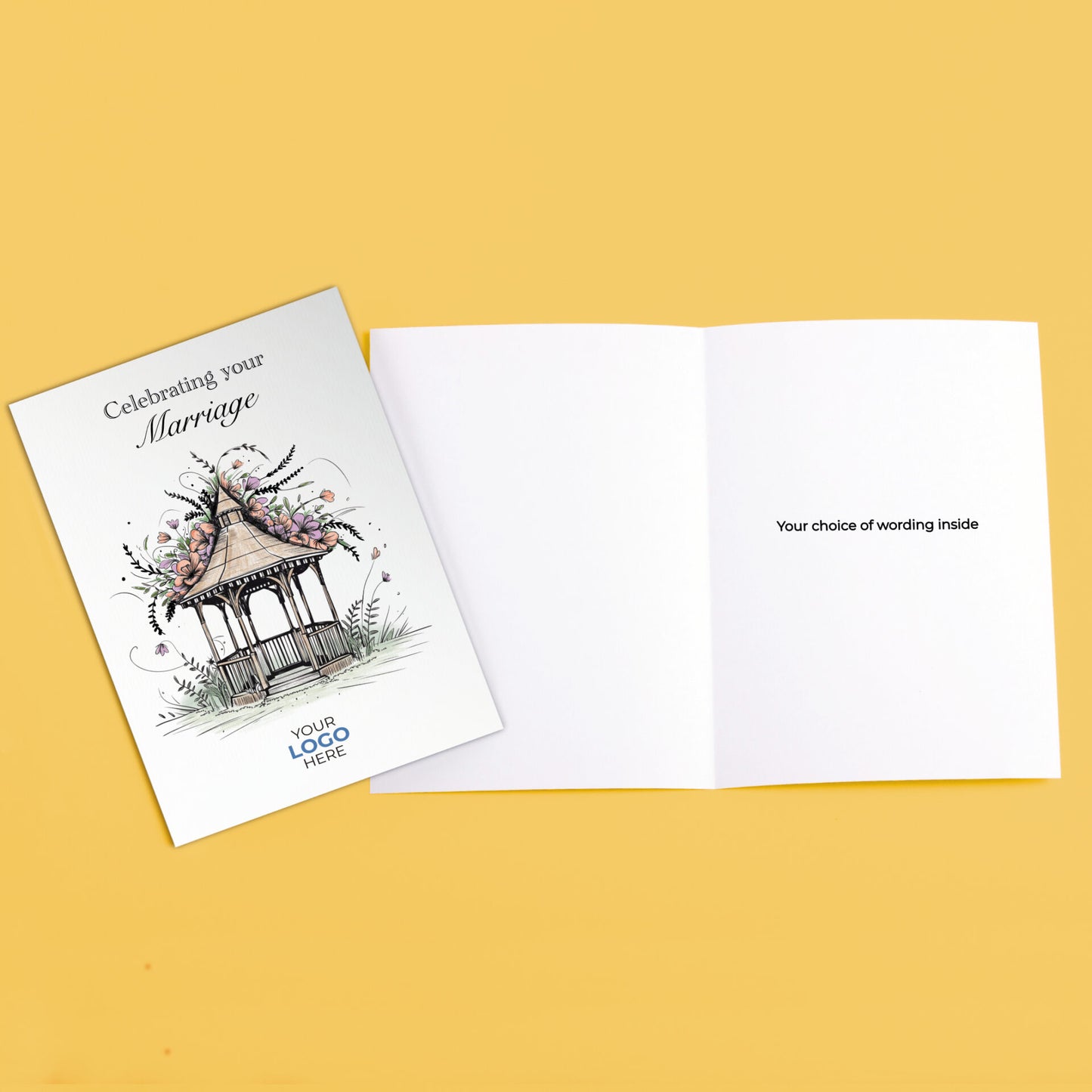 ‘Wedding Gazebo' Personalised Corporate Branded Wedding Greeting Cards image 3