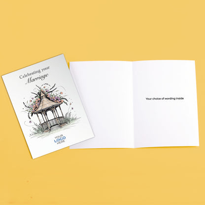 ‘Wedding Gazebo' Personalised Corporate Branded Wedding Greeting Cards image 3