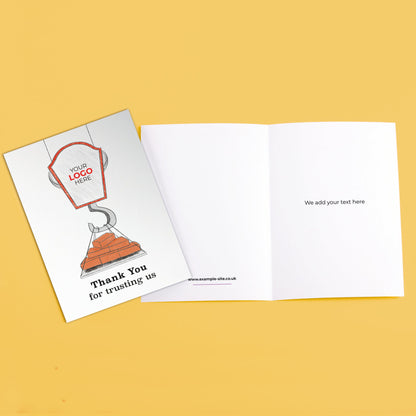 Crane Lifting Bricks’ Personalised Corporate Branded Trades People Greeting Cards image 3