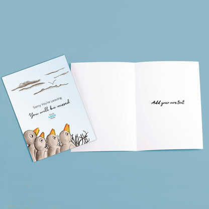 ‘Birds In Nest’ Personalised Corporate Branded Leaving Greeting Cards image 3