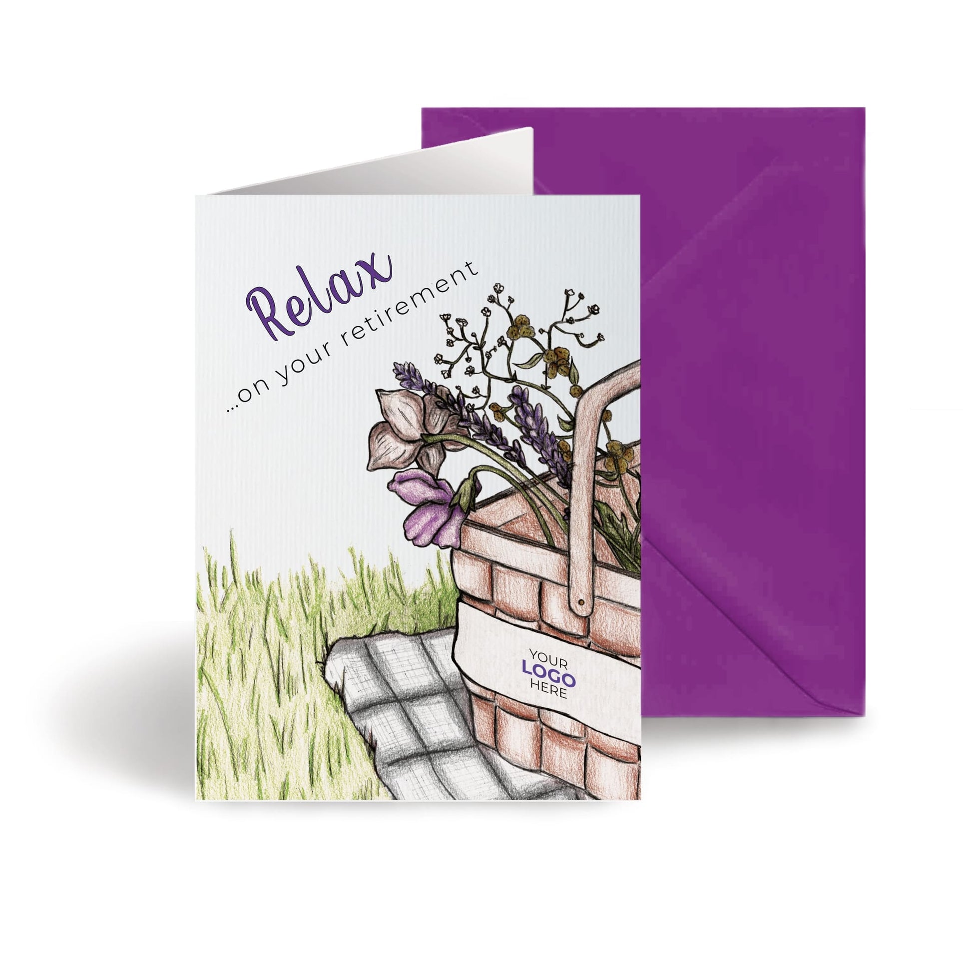 ‘Picnic Basket’ Personalised Corporate Branded Retirement Greeting Cards image 0