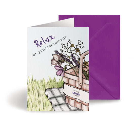 ‘Picnic Basket’ Personalised Corporate Branded Retirement Greeting Cards image 0