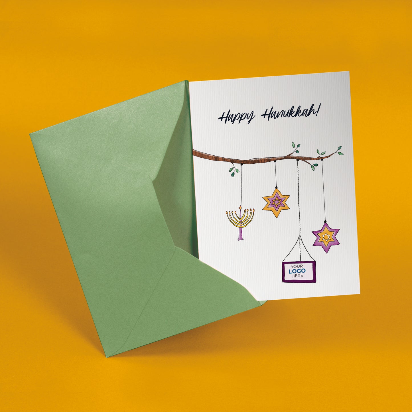 Hanukkah Branch' Business Religious Festival Cards image 1