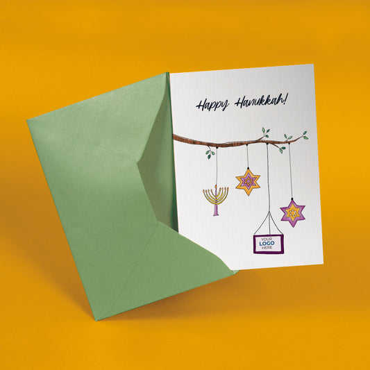Hanukkah Branch' Business Religious Festival Cards image 1