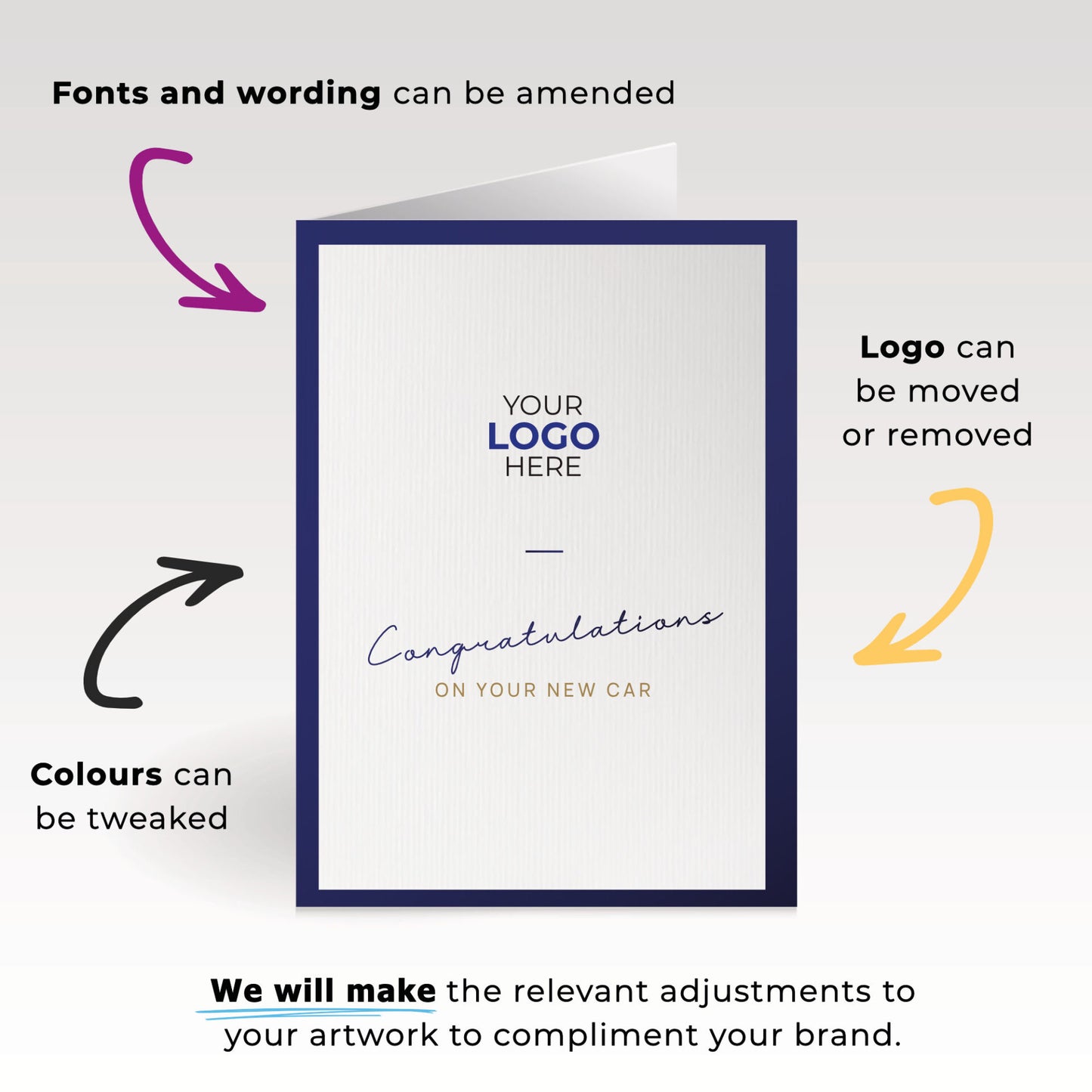 ‘Minimalistic’ Personalised Corporate Branded Automotive Greeting Cards image 1