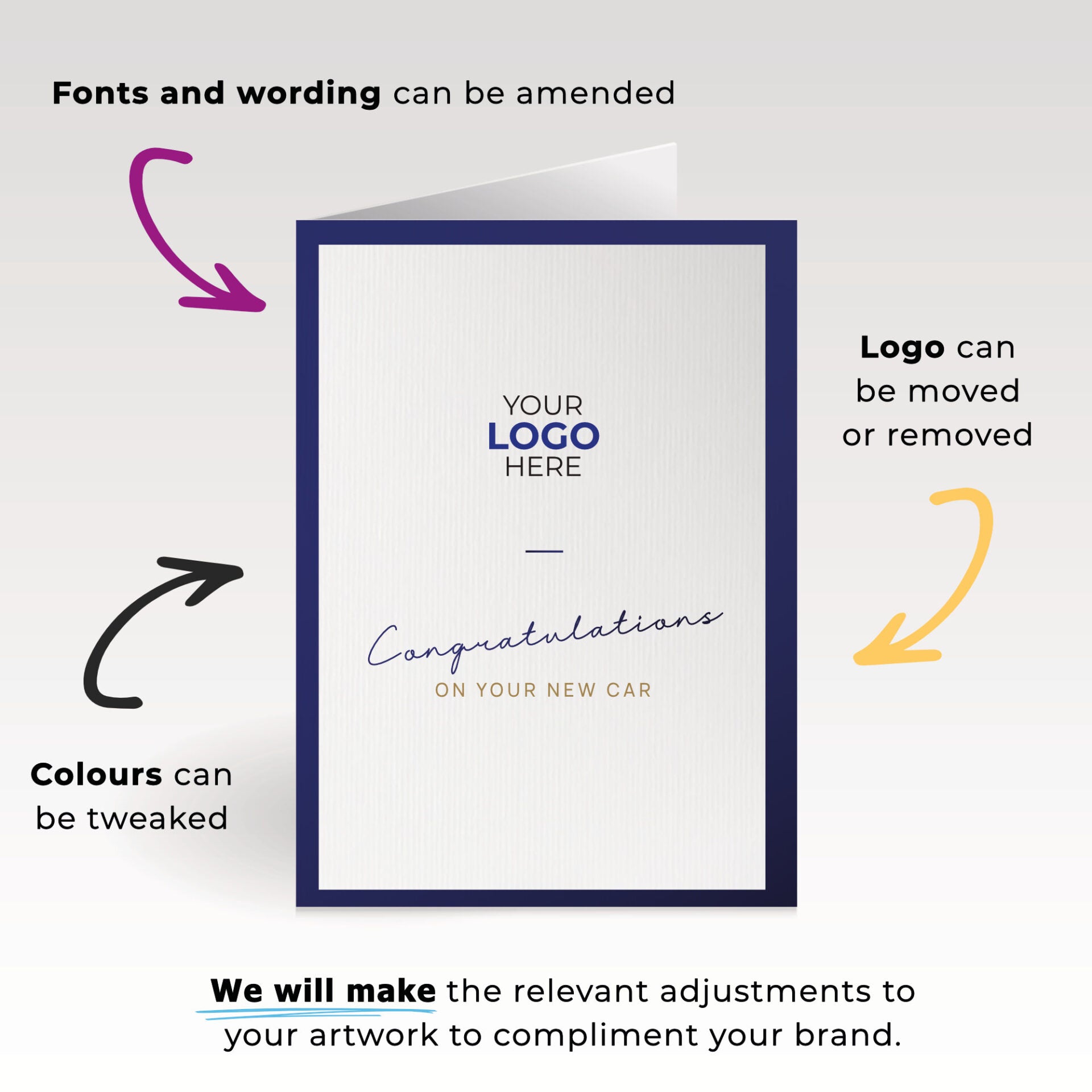 ‘Minimalistic’ Personalised Corporate Branded Automotive Greeting Cards image 1