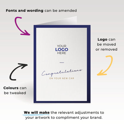 ‘Minimalistic’ Personalised Corporate Branded Automotive Greeting Cards image 1