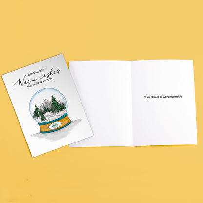 ‘Snow Globe Winter Scene’ Personalised Company Christmas Cards image 3