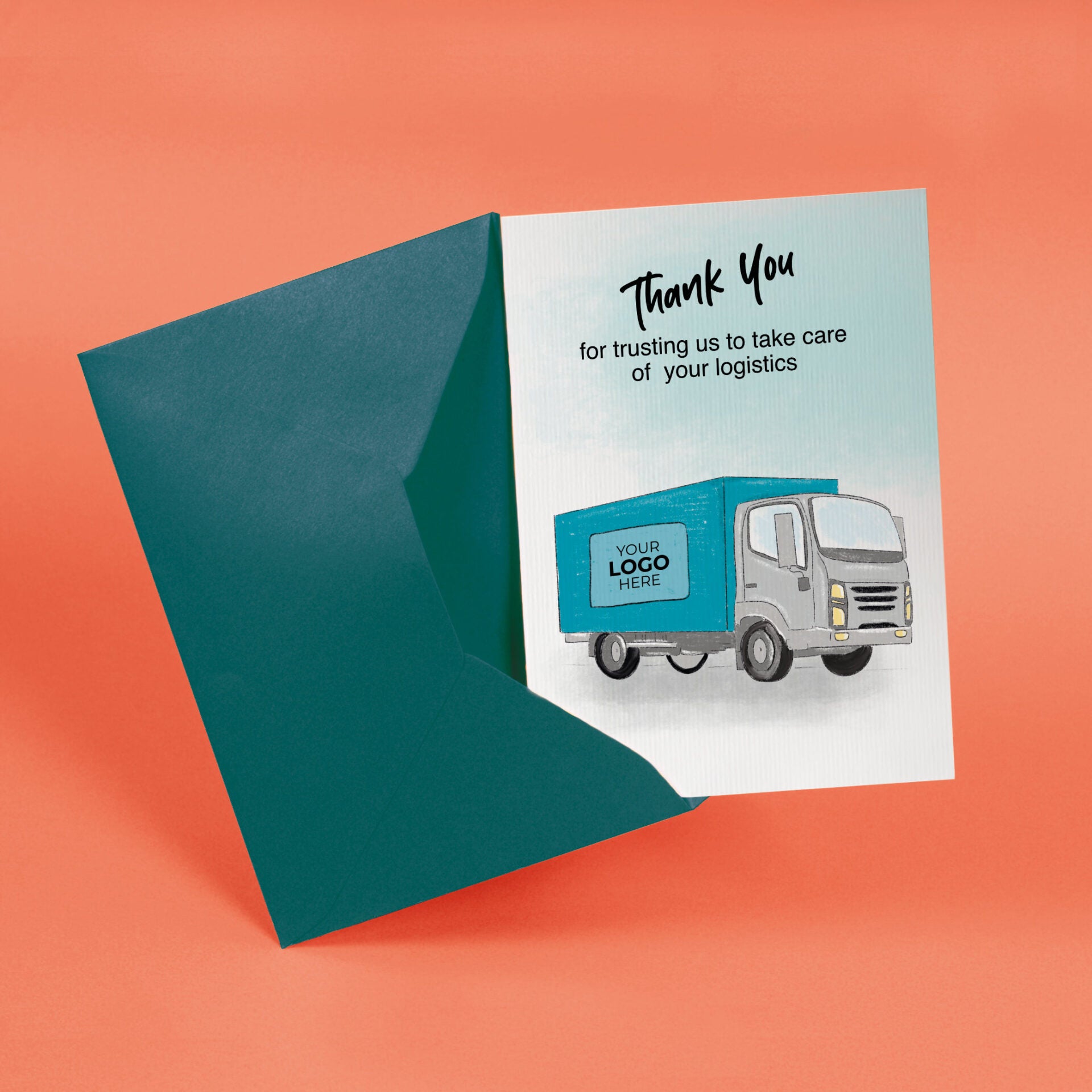 ‘Delivery Truck’ Personalised Corporate Branded Automotive Greeting Cards image 2