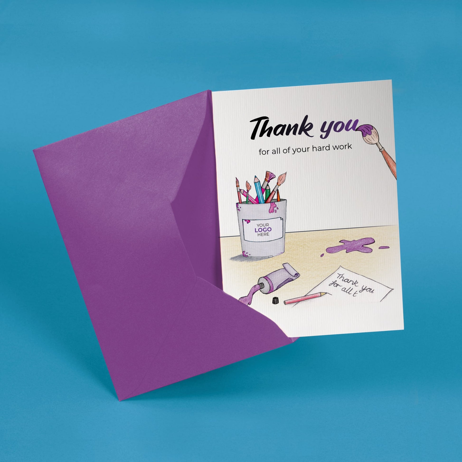 ‘Painting You’ Personalised Corporate Branded Education Greeting Cards image 2