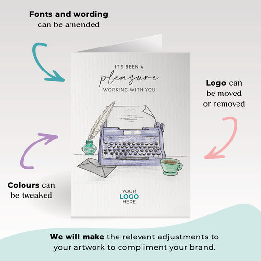 Typewriter’ Personalised Corporate Branded Voice, Audio & Writers Greeting Cards image 1