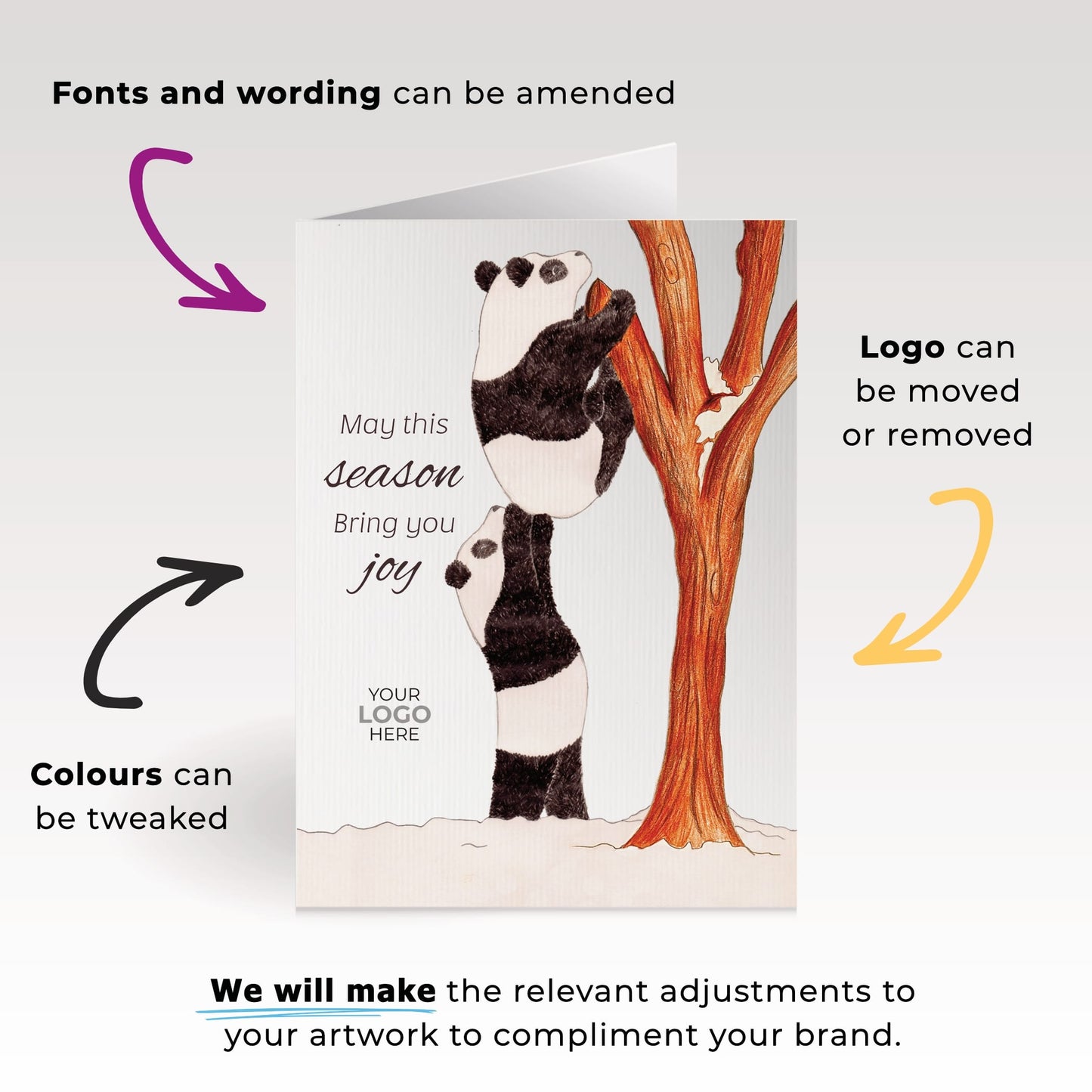 ‘Panda Tree’  Customised Corporate Christmas Cards image 1