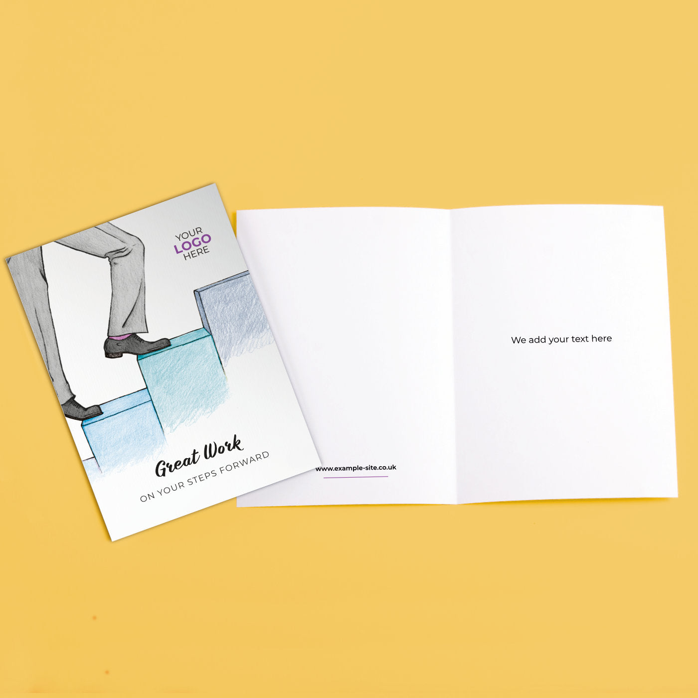 Stepping Up’ Personalised Corporate Branded Coaching Greeting Cards image 3
