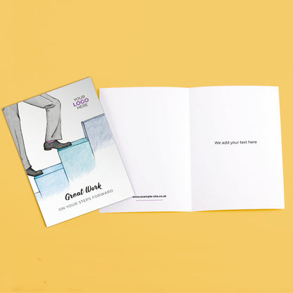 Stepping Up’ Personalised Corporate Branded Coaching Greeting Cards image 3
